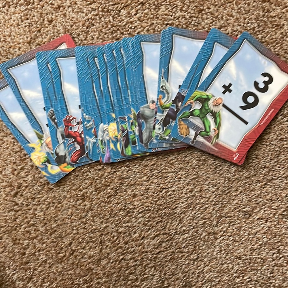 Marvel addition and subtraction cards